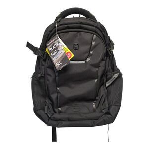 Swissgear 600D Woven Polyester Backpack with Padded Laptop Compartment - Black